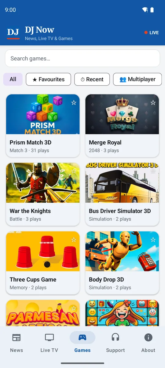 DJ Now games — the full arcade catalogue in the same app